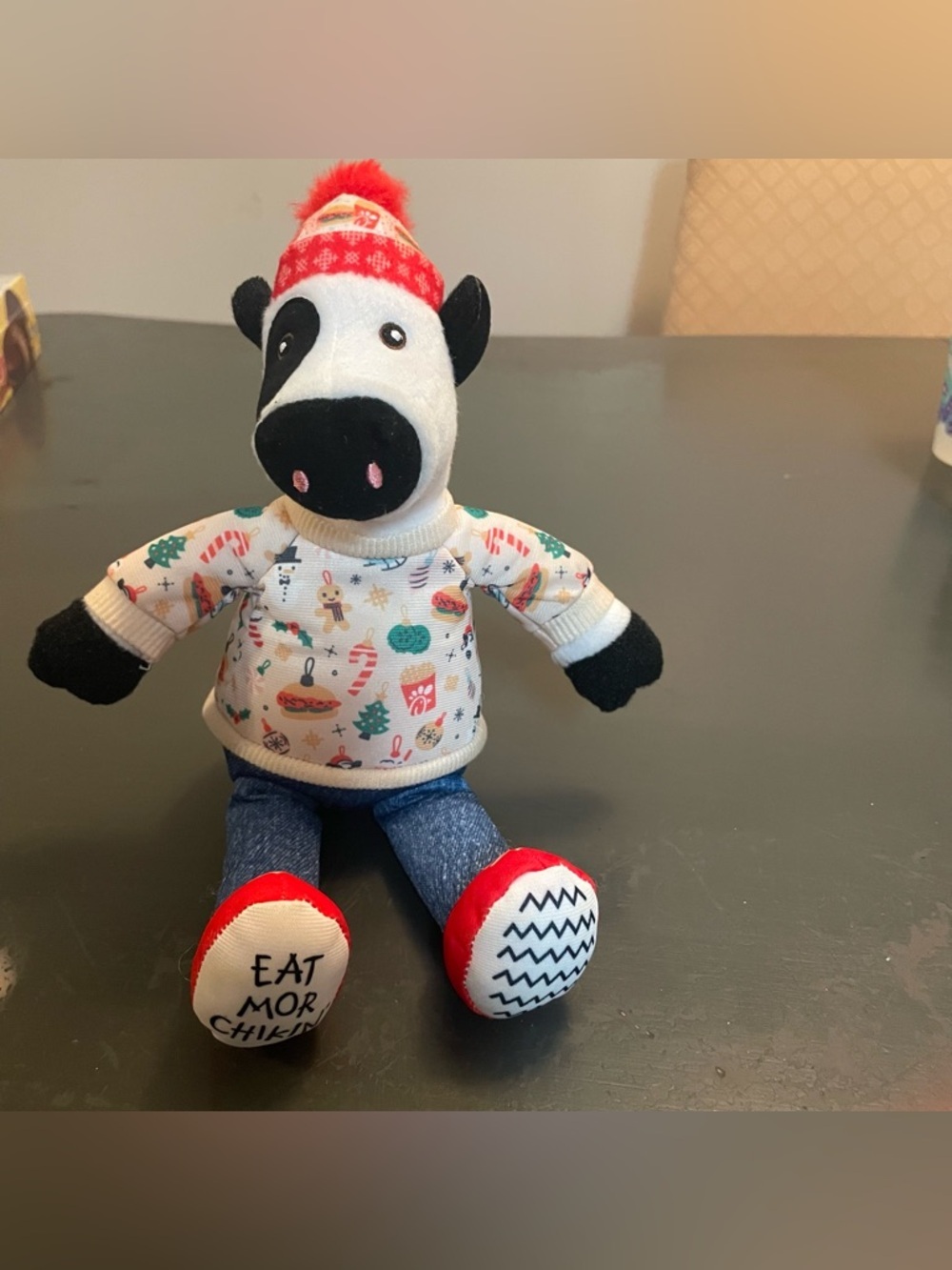Chick-fil-A Christmas 2024 Plush Cow Doll Toy  7" LIMITED EDITION